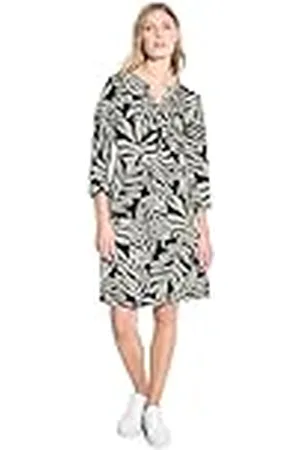 CECIL Linen_li/CV Split Neck Print D Vestido, , S para Mujer