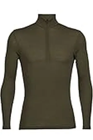 Icebreaker Camiseta de Manga Larga con Media Cremallera para Hombre, Sudadera con Cremallera, Capa Base 100% Lana Merina