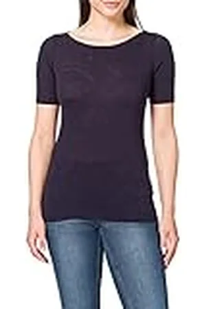 Marc O’ Polo Marc OߴPolo Mujer Camiseta de algodón orgánico con cuello barco, (Manic Midnight), M