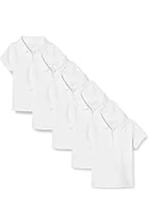 Amazon Polo de Uniforme de Doble Punto y Manga Corta Niña, Pack de 5, , 11-12 años
