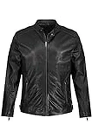 JP 1880 Chaqueta Motera de Piel, napa de Cordero, Acolchado en los Hombros Cuero, , 3XL Grandes