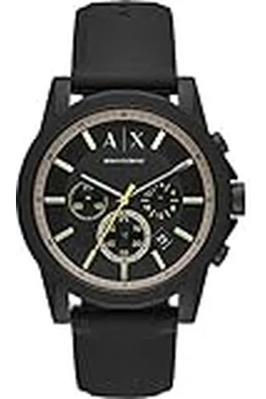 Armani Exchange Reloj hombre, movimiento cuarzo cronógrafo y caja 44mm con correa silicona