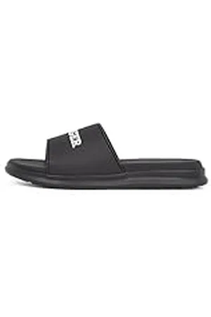 Tommy Hilfiger Chanclas Hombre Dual Density Pool Slide con logotipo, (Black), 42