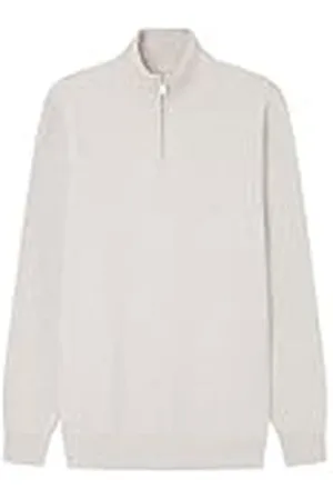 Springfield SPRINGFILED, Hombre, Jersey Estructura Cuello Cremallera, Light Grey/Silver, M