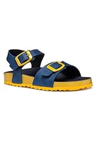 Geox J Ghita Boy C, Sandalia, Blue/Yellow, 26 EU