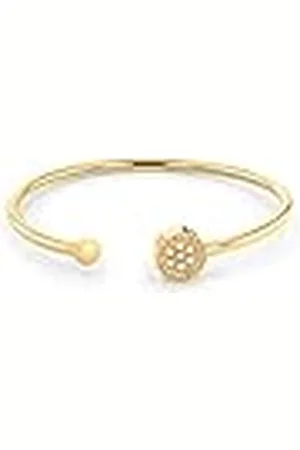 Tommy Hilfiger Jewelry Pulsera Bangle Abierta para Mujer en Oro Amarillo con Cristales - 2780571