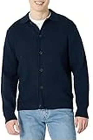 Amazon Jersey Tipo Cárdigan con Cuello y Corte Holgado Hombre, , XS