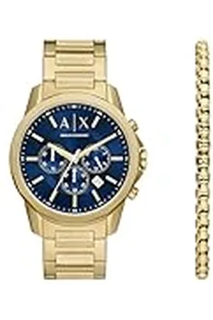 Armani Exchange Reloj Analógico para Hombre de Cuarzo con Correa en Acero Inoxidable AX7151SET