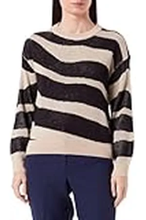 VILA Va L/S Jacquard O-Neck Knit Top/PB Jersey de Punto, , M para Mujer
