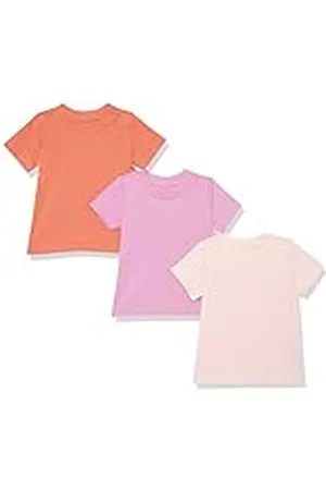 Amazon Camiseta de Manga Corta de algodón orgánico (Anteriormente Amazon Aware) Unisex Bebés, Pack de 3, , 0 Meses