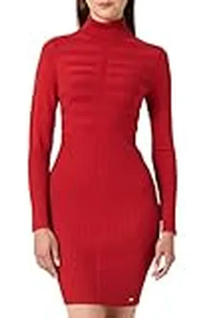 Morgan Vestido ajustado con cuello de tortuga Rojo L