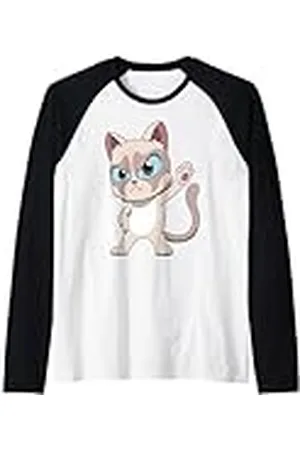 Grumpy Cat Estilo Anime Camiseta Manga Raglan