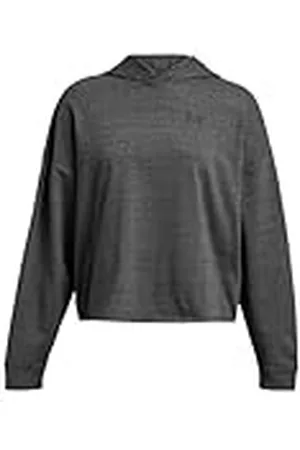 Under Armour UA Rival Terry OS Hoodie Sudadera con capucha para mujer, cómoda sudadera deportiva, color gris brezo oscuro/blanco