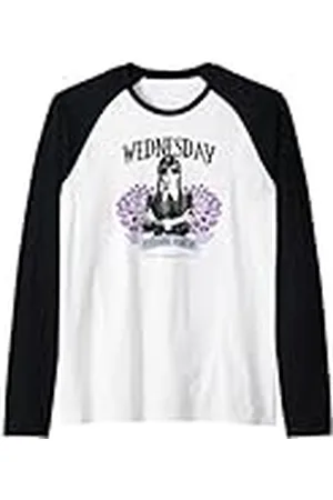 Wednesday Nevermore Academy Blooming Flowers Portrait Camiseta Manga Raglan