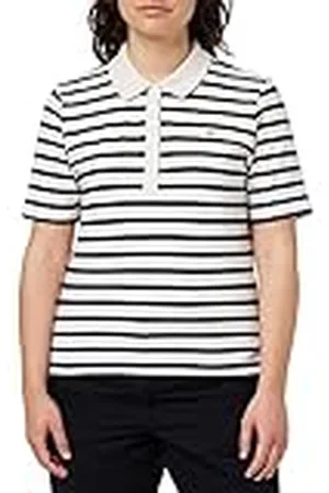 Tommy Hilfiger Mujer Polo de Manga Corta 1985 Pique Stripe Polo Regular Fit, Blanco (Breton Stripes W White/Desert Sky), M