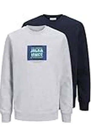 JACK & JONES Sweat Crew Neck Jjhudson Sudadera, Cuello Redondo, 2P, MP PLS, , XXXL (Pack de 2) para Hombre