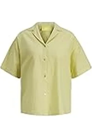 JJXX Jxlisa SS Comfort Linen Shirt Sn Blouse, Elfin Amarillo, L para Mujer