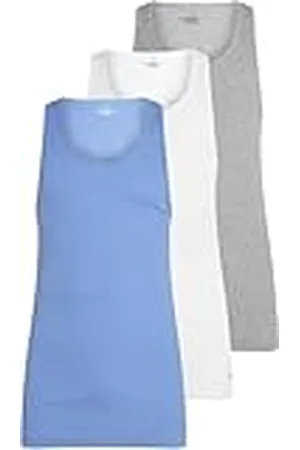 Calvin Klein Camiseta de tirantes Hombre Pack de 3 de algodón, Multicolor (White, Grey Heather, Glacier), M