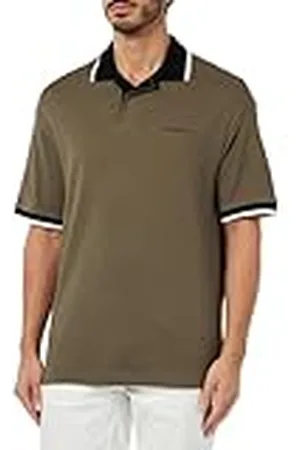Armani Exchange Frontal Embroidered, Logotipo Back 91, Manga Corta Polo Camiseta, , XS para Hombre