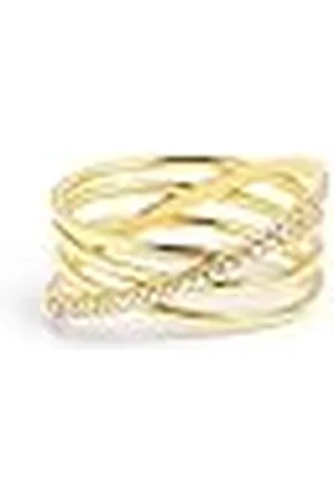 SINGULARU Anillo Comete. Plata de Ley 925 con Acabado Baño de de 18 Kt. Joyas para Mujer. Talla 18