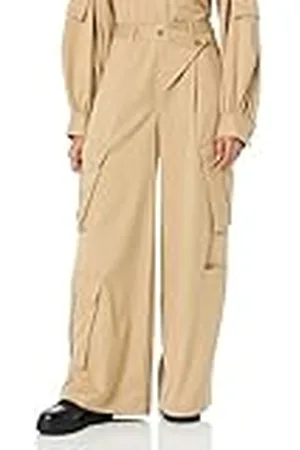THE DROP Pantalón para Mujer, Cargo Asimétrico con Pernera Ancha, , por @karenbritchick, L