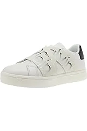 Calvin Klein Jeans Classic Cupsole Elast LTH YW0YW01443, Zapatilla con Suela Mujer, Blanco (Bright White/Creamy White/Black), 43 EU