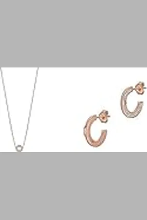 Emporio Armani Collar y pendientes colgantes de plata rosa para mujer