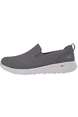 Skechers GO WALK MAX CLINCHED, Zapatillas para Hombre, Gray Textile /Burgundy Trim, 44 EU