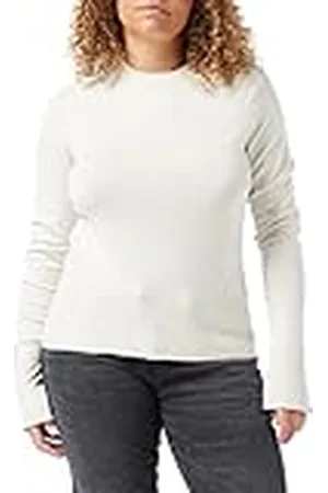 JJXX Jxlara LS Soft Crew Neck Knit Noos Suter Pulver, Blanco Nieve, L para Mujer