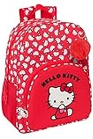 Safta HELLO KITTY ICONIC - Mochila Escolar Niño, Mochila Niño, Mochila Infantil, Adaptable a Carro, Ideal para Niños en Edad Escolar, Cómoda y Versátil, Calidad y Resistencia, 33x14x42 cm