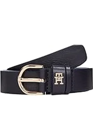 Tommy Hilfiger Cinturón Mujer Essential Effortless 2,5 cm Cinturón de piel, Azul (Space Blue), 75 cm