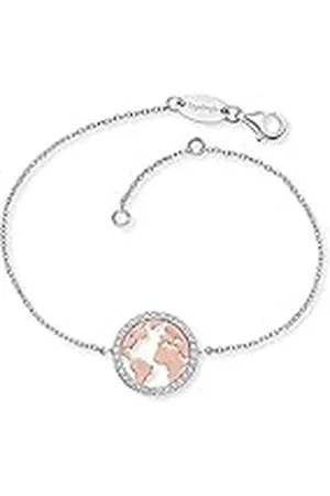 Engelsrufer Pulsera de mujer de 925 con oro rosa y circonitas, ERB-World-BICOR-ZI, 15mm, de ley, Circonita cúbica