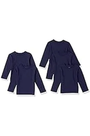 Amazon Camisetas de Manga Larga (Anteriormente Spotted Zebra) Niño, Pack de 5, , 6-7 años