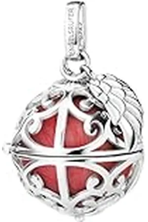 Engelsrufer Collar con colgante de alas de plata de ley con bola de sonido intercambiable S en color , colgante para abrir, tamaño 19,5 cm, ER-23-25-S, S, Plata esterlina, No es una piedra