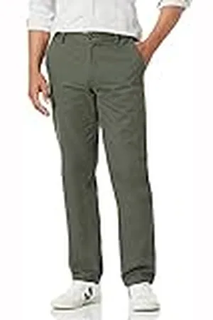 Amazon Pantalón Chino sin Pinzas Antiarrugas de Ajuste Recto Hombre, , 32W / 32L