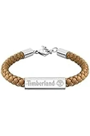 Timberland BAXTER LAKE TDAGB0001805 - Pulsera de acero inoxidable para hombre, color negro y piel , longitud: 18,5 cm + 2,5 cm, Eine Grösse, Acero inoxidable Cuero, No es una piedra preciosa