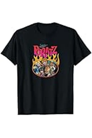 Bratz Postura a la moda de Group con marco de círculo de fuego en forma de boas de plumas Camiseta