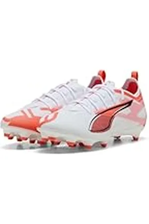 PUMA Ultra 5 Pro FG/AG JR, Zapatillas de fútbol, White Black-Glowing Red, 38 EU