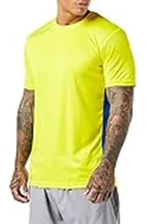 Uhlsport Essential MC Camiseta de Juego Manga Corta, Hombre, Amarillo Lima/Azur, L