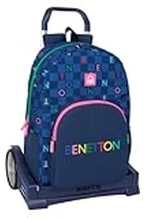 Safta BENETTON DAMERO - Mochila Escolar, con Carro Evolution Incluido, Ideal para Niños de Diferentes Edades, Cómoda y Versátil, Calidad y Resistencia