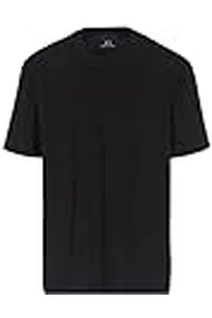 Armani Exchange Cuadrícula Jacquard con Logotipo Vertical apilado AX Oversized Fit tee Camiseta, , XXL para Hombre