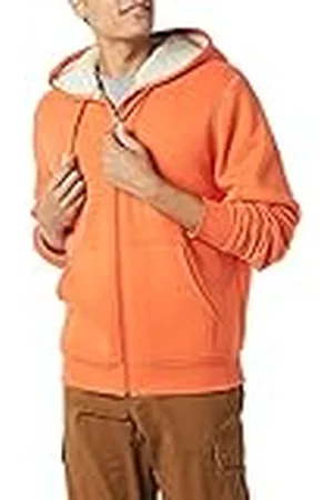 Amazon Sudadera con capucha de forro polar y cremallera completa, con forro sherpa Hombre, , L