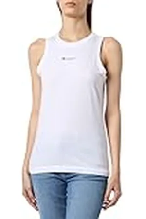 Champion Legacy Icons W-Small Script Logo Tank S/L Camiseta de Tirantes Anchos, Color Blanco, M para Mujer