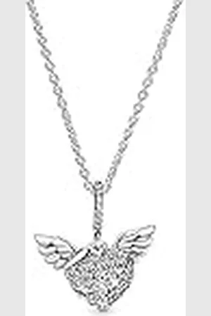 PANDORA Collar 398505C01-45 Plata primera ley Mujer Alas de Ángel Brillantes