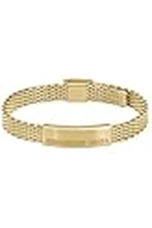 HUGO BOSS Jewelry Pulsera de Eslabones para Hombre Colección ALEN en Oro Amarillo con una Placa Grabada - 1580610