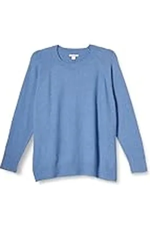 Amazon Jersey de Tacto Suave con Cuello Redondo, Manga Larga y Corte Clásico Mujer, , L