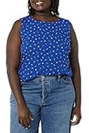 Amazon Camiseta sin Mangas de Ajuste Normal y Cuello Redondo, Ideal para Llevar con Otras Prendas Mujer, , XS