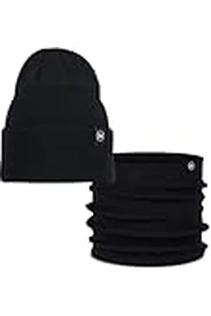 Buff ® Dúo Pack Knitted Gorro Lilon Negro y Knitted Braga de Cuello Lilon Negro Talla única Adulto