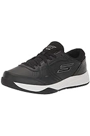 Skechers Viper Court Smash-Athletic - Tenis de Pickleball para Hombre, para Interiores y Exteriores, Ajuste Relajado, Negro/Blanco, 42 EU