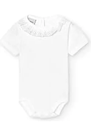 BABIDU Body Bebé Manga Corta 100% Algodón Cuello Batista con Puntilla, Body Bebé Recién Nacido Tejido Suave Hipoalergénico y Transpirable, Ropa Bebé Niño y Niña Unisex, Primera Puesta, Para Uso Diario